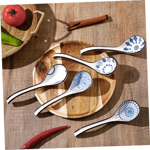 Cuillère à Ramen en Céramique Fine Alipis | Set de Table Durable de 6 Pièces - 7