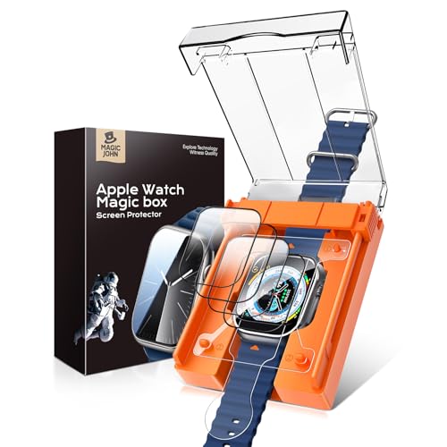 MAGIC JOHN 4 Stück für Apple Watch Ultra 3/2/1 49MM Displayschutzfolie, [Automatic Align Tech] Selbstheilende flexible T...