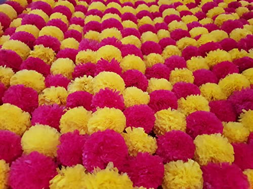 Decoration Craft 15Pc Marigold Garlands 4.5Ft Artificial Marigold Flower Strands Diwali Decoration Pooja Wedding Home & Indian Festival Décor Vibrant Floral Faux for Día de Muertos & Day of Dead by DECORATION CRAFT - Used condition - US$26.94