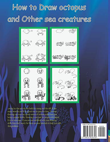 How to Draw octopus and Other sea creatures: how to draw for kids step by step Dolphin shark Fish cr