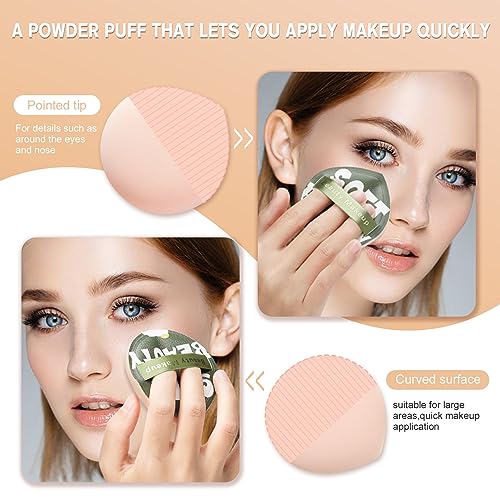 FERYES Large Teardrop Powder Puff for Powder Foundation & Concealer, Makeup Setting - Makeup Puff for Loose Powder Cosmetics, 2 PCS - Image 3