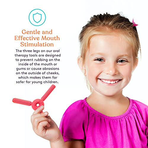 Fluxy Oral Motor Tool Therapy Sensory Motor Aid With 3 Unique Textures Red #TOP6