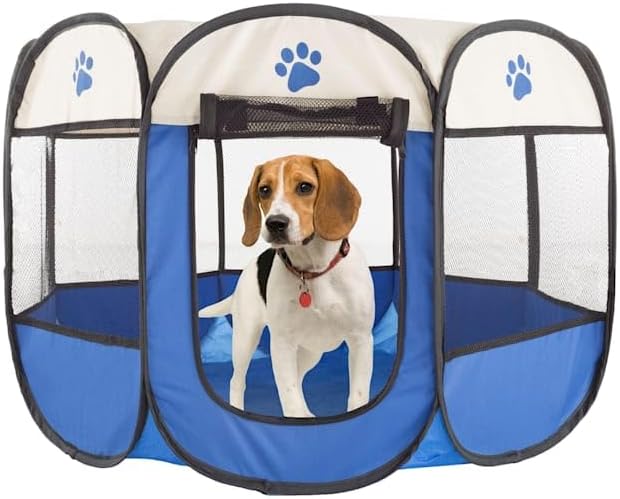 PETMAKER Pet Playpen with Carrying Case for Indoor/Outdoor Use, 31.5" L X 31.5" W X 22" H