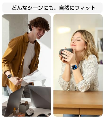 スマートウォッチ 2026年進化モデル【マグネット式金属バンド・超薄型・超軽量】 iPhone/Android対応 1.85インチ Bluetooth通話 LINE通知 日本語操作画面 100+運動モード・GPS内蔵 活動量計 消費カロリー/歩数/運動時間/運動距離/心拍数記録 IP68防水 レディース メンズ ギフト メタルゴールド