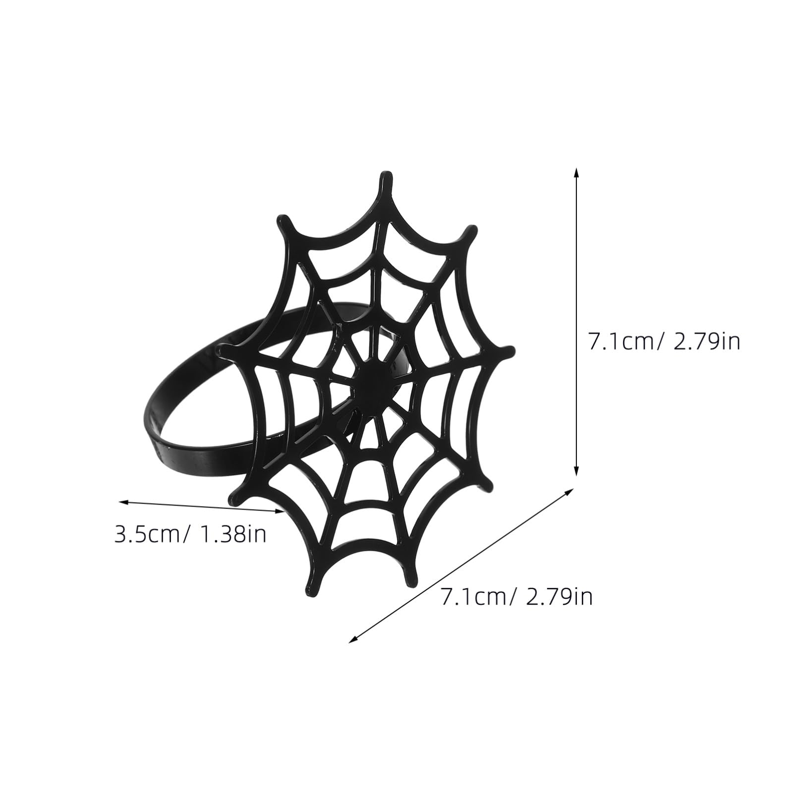 PRETYZOOM 24 Pezzi Portatovaglioli Halloween in Metallo Ragnatela Nera Portatovaglioli Autunnali Regolabili per Tavola Feste di Halloween e Ringraziamento Decorazioni Tavola per