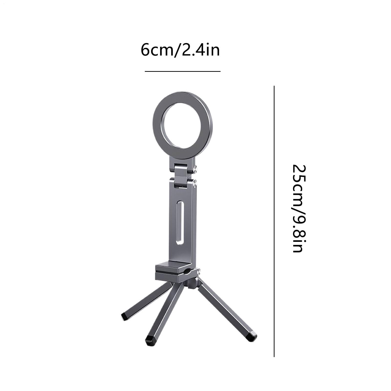 Treppiede Magnetico Clip Rotante Portatile | Mini Treppiede Alluminio per Casa, Ufficio, Viaggio, Registrazione Video, Selfie, Live