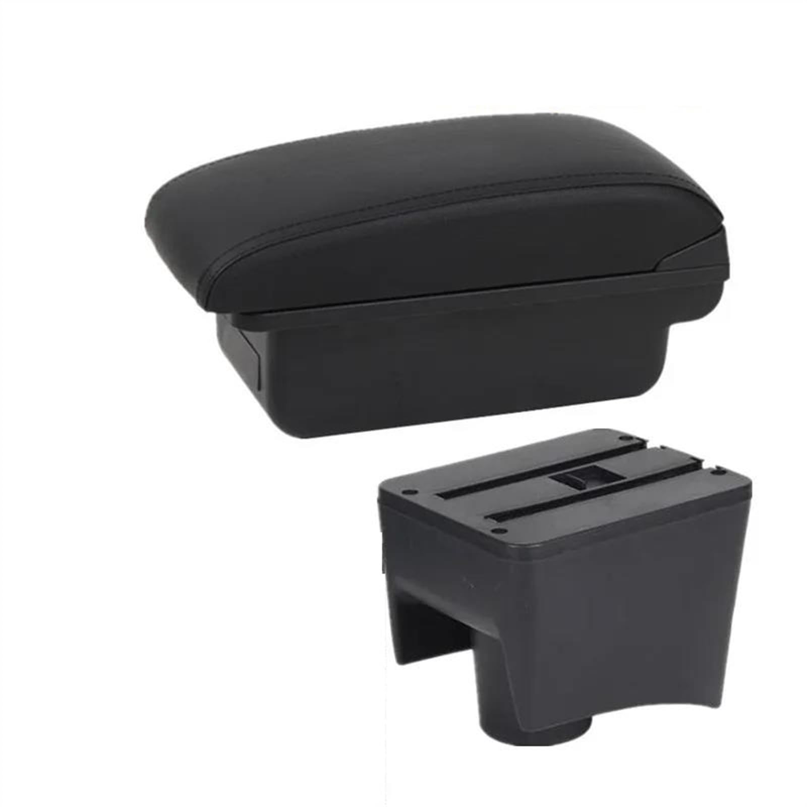 NOHEEU Car Armrest Special Storage Box Modification Parts For POLO Mk5 6R For Vento 2010-2018(A1 black line No USB)