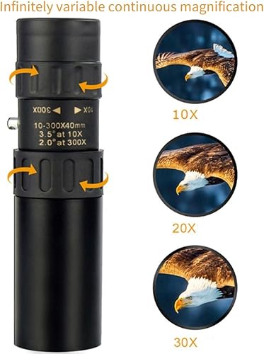 Miniatura 4 de Ruining Monóculo nocturno, monóculo de zoom, aumento ajustable de 10 a 30 veces para viajes de deportes al aire libre