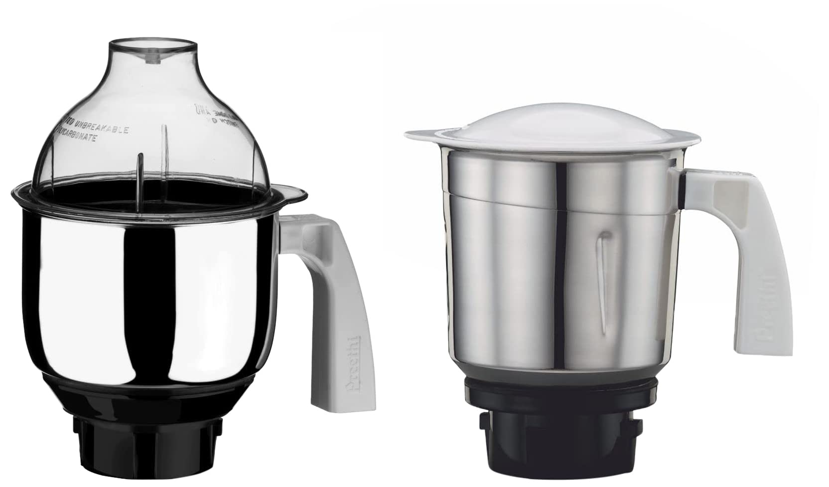 Preethi MGA-513 1.5-L Jar (Steel/Transparent) & Preethi MGA-515 1 Litre Taper Jar (White), Stainless Steel (B0BB6L4Z9D) Amazon Price History, Amazon Price Tracker