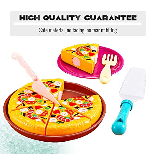 VingaHouse Küchenspielzeug für Kinder-Kinderküche Zubehör - Lebensmittel Spielzeug-Pizza-Set Lebensmittelspielzeug… – Bild 6