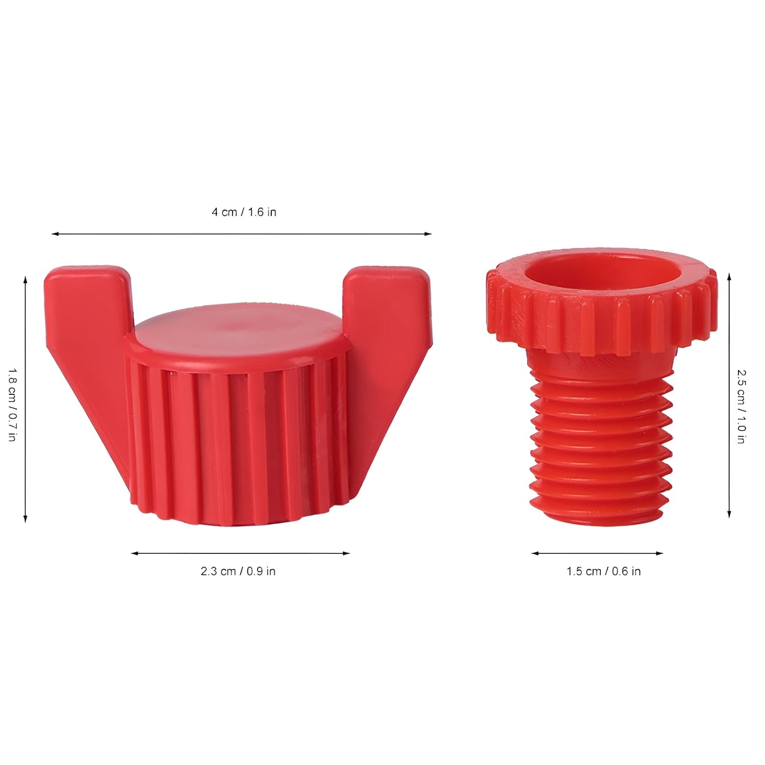 Farm Screw Nut Set for Ventilation Windows, Red ABS, 20 Pcs
