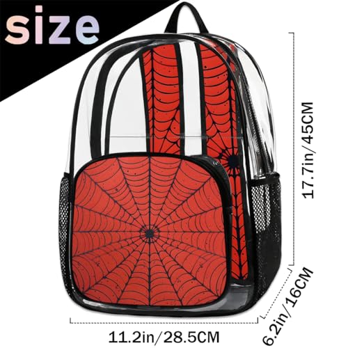 Spider Web Clear Backpack for Women Men Teen - PVC Transparent Backpack Large Clear Bag for Concert Work2