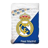 Motivo: estampado. Real Madrid NI-RM192011 Ropa de Cama, 100% Poliester 250 gsm, Azul, único