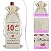 Gfhzdmf 10th Anniversary Wedding Gift for Wife Husband Wine Bag 10th Year Marriage Gift for Women Men Cotton Burlap Wine Wrap Bag Valentine Christmas Thanksgiving Gifts for Couples