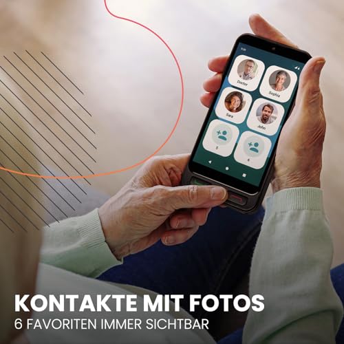 SPC Zeus 2 + Handyhülle | Smartphone für Senioren Kompatible mit App Fernverwaltung und -ortung | Easy-Mode, physische Tasten, XXL-Symbole | 5 Display, Dual-Kamera, 64GB | Ladestation, SOS-Taste