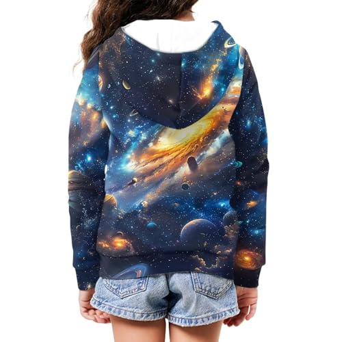 Image of Unisex Zipper Sweatshirt Boys Girls Hooded with 2 Pocket Pullover Hoodies for 6-16Y Kids