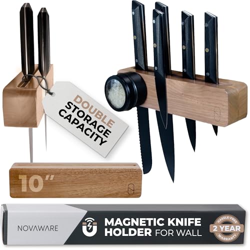 Premium 10 inch Magnetic Knife Holder for Wall with 2x