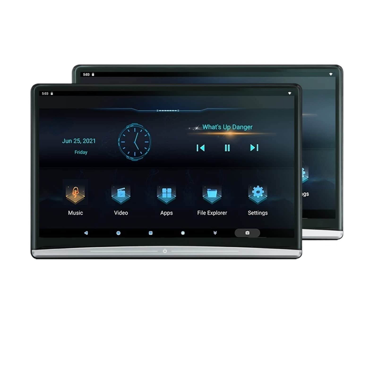 13,3 Pulgadas reposacabezas TV 4K Monitor de Coche Tableta multifunción Pantalla táctil WiFi/Bluetooth/USB/SD/HDMI Entrada FM Viajes Familiares por Carretera(2 Monitors 4G 64G)