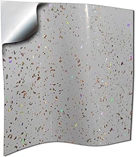Glitter Tile Stickers Sparkle Diamond Glitter Tile Transfers Decals Glitter (Grey Glitter, 6x6 - 20 Individual Stickers)
