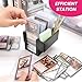 2Pcs Black TCG Toploader & Penny Sleeve Station, Dual Dispenser Each Holds 400 Penny Sleeves & 100 Top Loaders for Card Storage, Trading Card Holder with Exclusive Storage, All-in-One Storage.