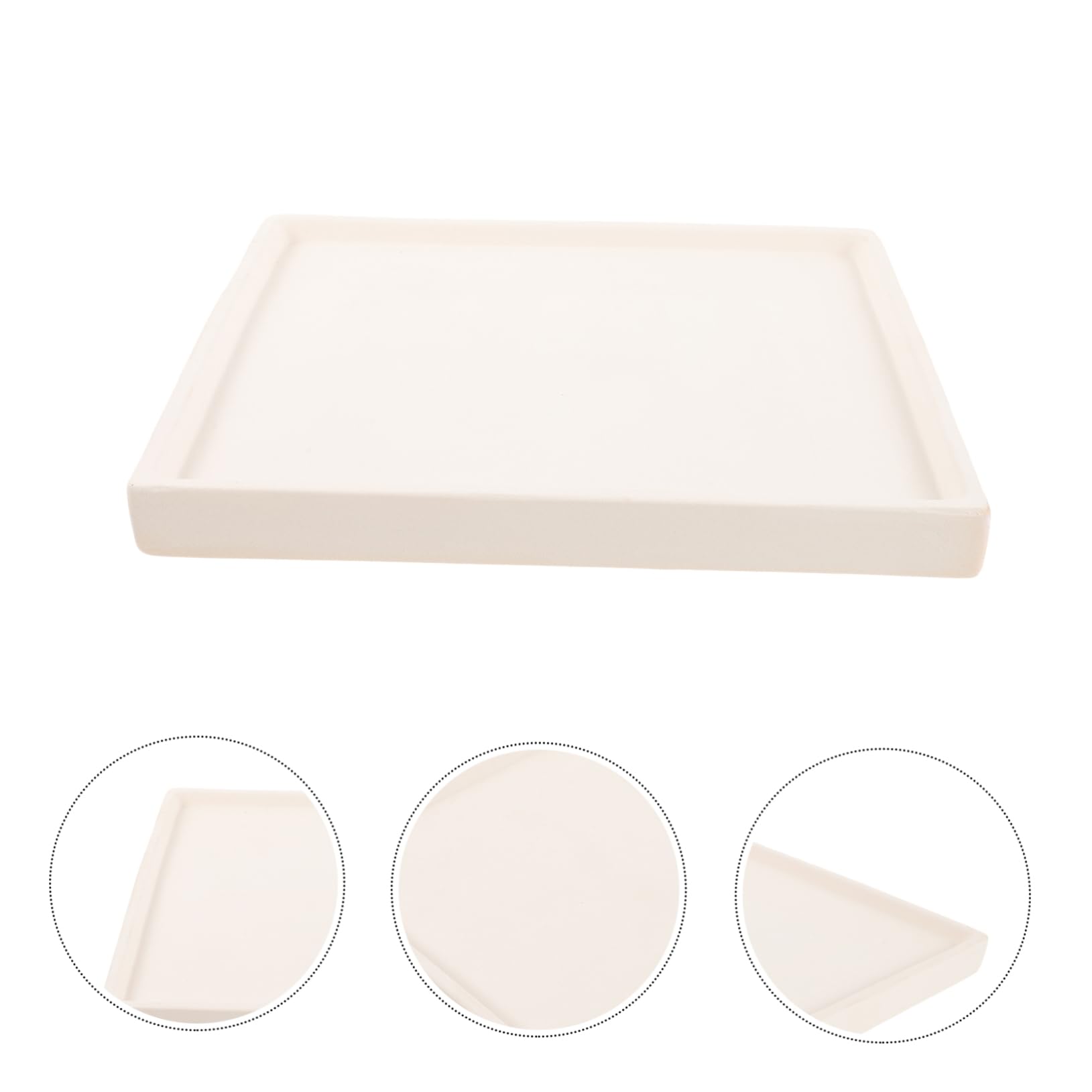 Toyvian Quadratischer Keramik Pflanzuntersetzer Großer Wasserauffangschale für Zimmerpflanzen Blumentopf Abtropfschale Rechteckig Robustes Terrassen Pflanzenzubehör