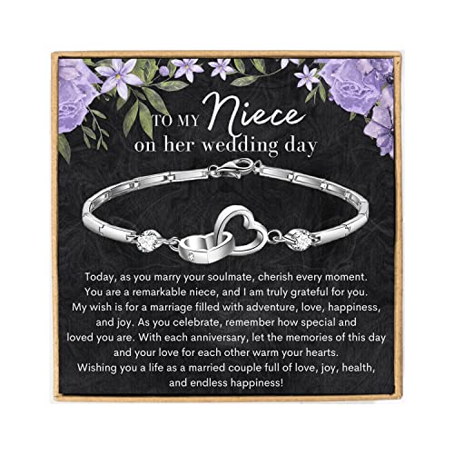 Niece Wedding gifts from Aunt, To My Niece on Her Wedding Day Gifts From Aunt Uncle, Niece Bride Gift Bracelet Message Card Niece Jewelry Gifts for niece from Auntie on her wedding day, Niece Bride Gift Bracelet, Bride Jewelry Gift from Aunt Uncle