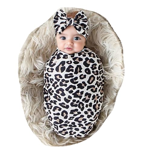 Image of Galabloomer Receiving Blanket Headband Set Flower Print Baby Swaddle Blankets