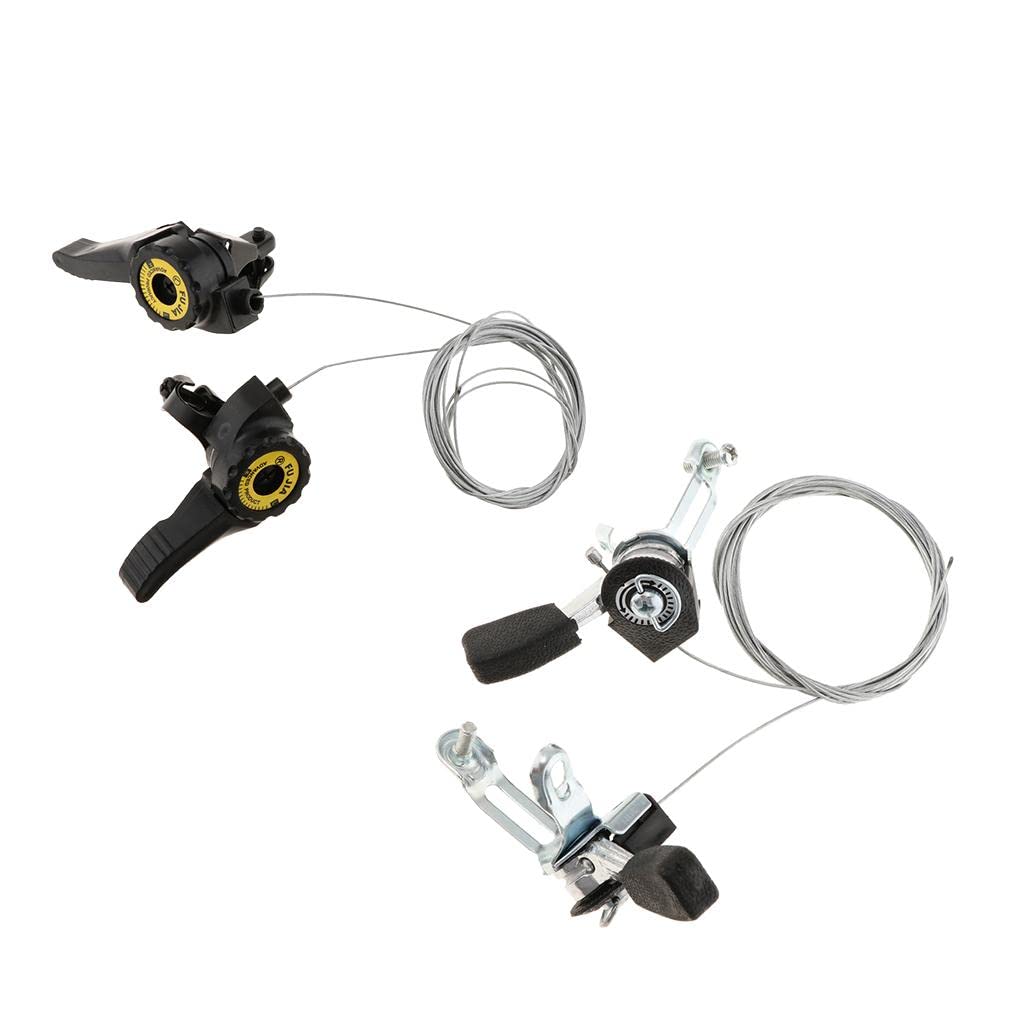 Menolana MTB Mountain Bike Bicycle Black Thumb Shifter for MTB - 3 X 5/6/7 Friction Shifters (2 Pairs/Pack)