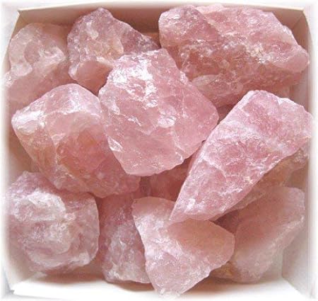 ZUBY CRYSTALS Product Natural Rose Quartz Rough stone Raw Rock for Healing, Attract Unconditional Love and Infinite Peace 250+ Gram Weight in 4 to 5 Piece.