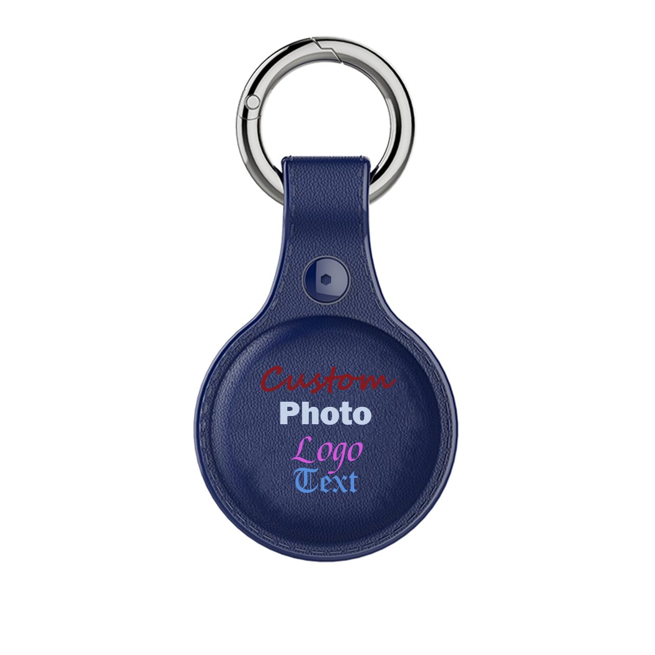 Personalized Custom Photo Leather Keychain Compatible with AirTag Holder,Customized Gifts Protective Anti-Scratch Lightweight Waterproof Case Cover