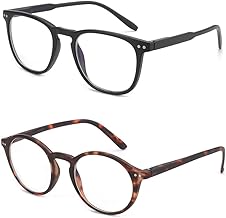 ZENOTTIC 2er-Pack Blaulichtfilter Brille & Lesebrille für Damen und Herren, quadratisch und rund, Anti-Glanz, für Sport und Computerspiele