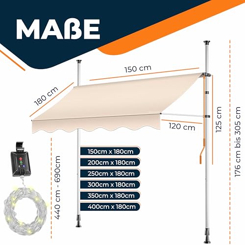 Store de balcon sans perçage KESSER : solution anti-UV locataire - 6