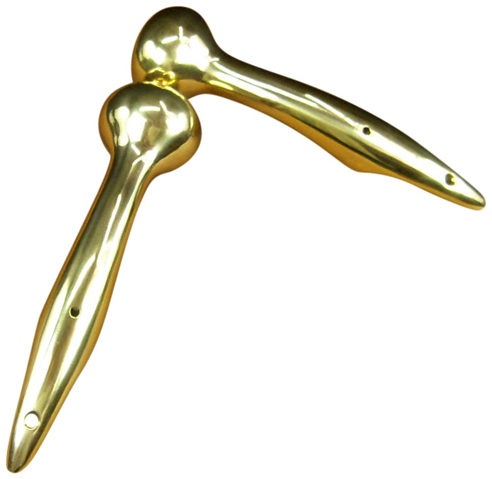 JWL HAWNKOA PRODUCTS(2) Hames Solid Brass Walking Stick Cane Handle Traditional 8" Long 3 Hole Model …