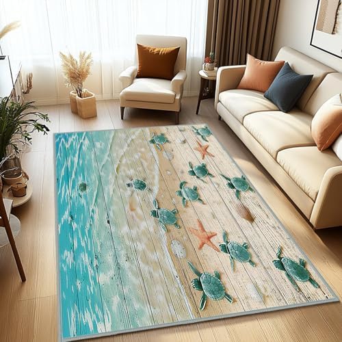 Amazon.com: COVASA Sea Turtle Area Rug 5x7 Living Room Rug,Turtle Rugs ...