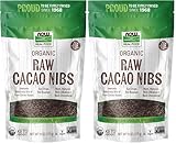 NOW Foods, Organic Raw Cacao Nibs, Rich, Pure Cacao Bean Bits, Dark Chocolate Flavor, Certified Non-GMO 8-Ounce (Packaging May Vary) (Pack of 2)