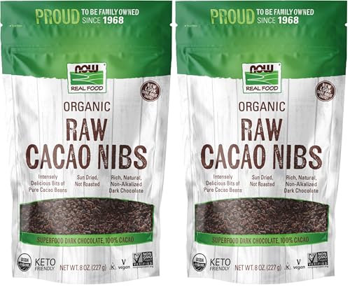 NOW Foods, Organic Raw Cacao Nibs, Rich, Pure Cacao Bean