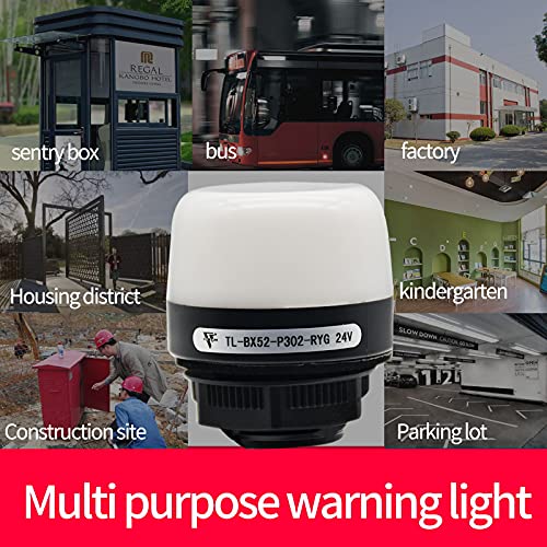 Led Signal Lights Industrial Warning Lights Emergency Lamp Beacon Indicator Steady Continuous Light 24Vdc 3 Colors Single Layer Three Tower Light Waterproof (Flat Type, No Buzzer, Plastic) #TOP6
