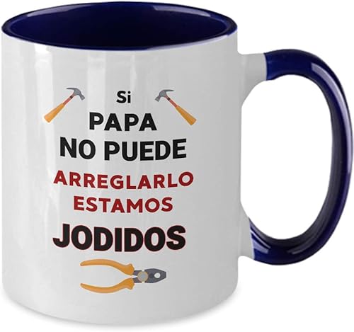 Miniatura 2 de Si Papa no puede Arreglarlo Estamos Jodidos taza de cafe Spanish Coffee Two-Toned Mug for Papa