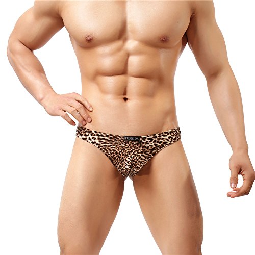Sexy Men's Underwear Thong G-String Leopard Print Bulge Pouch T-Back Underpants (Xx-Large, Color 4 (Brown)) #TOP4