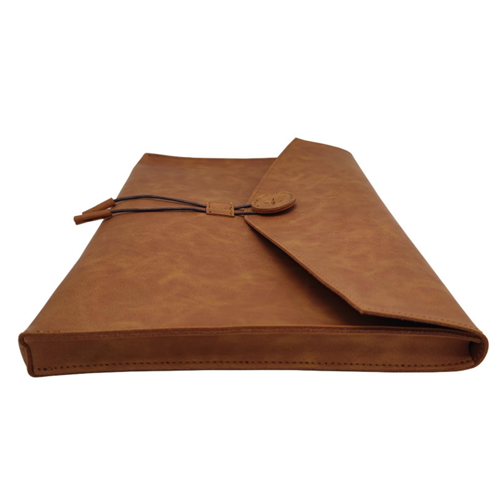 Etui na dokumenty ze skóry PU, Skórzany organizer na dokumenty A4, teczka biznesowa, duża pojemność, wielokolorowy, 34x24x2,5 cm(Brown)