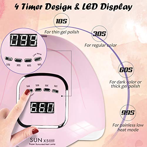 image for UV LED Nail Lamp, HIPPIH Nail Dryer for Gel and Regular Polish, Portab