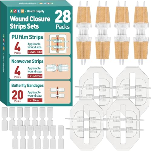 AZEN 28 Pack Wound Closure Strips and Bandages