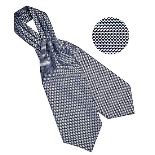 Dibanggu Polka Dot Cravat Ascot Tie Set With Laple Pin Mens Silver Formal Casual Ascot Silk #TOP4