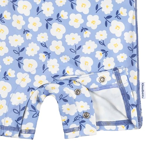 Image of Gerber Baby Girls' & Toddler Long Sleeve One Piece Rashguard Swim Romper
