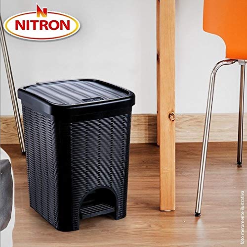 Lixeira, Vime, 12L, Preto, Nitronplast 4 Lixeira, Vime, 12L, Preto, Nitronplast - Imagem 4