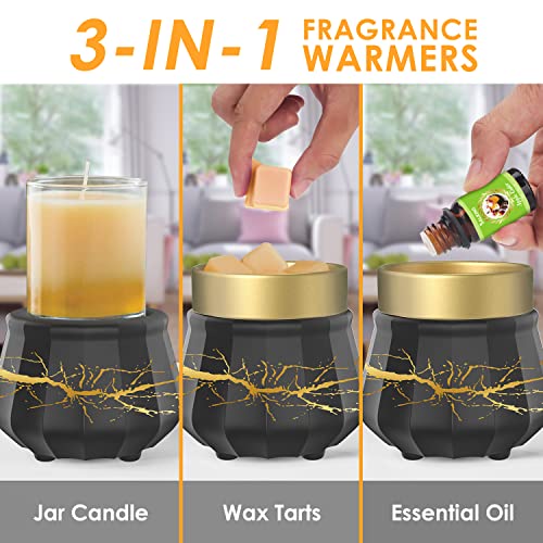Salking Ceramic Wax Melt Warmer, 3-In-1 Candle Wax Warrmer For Scented Wax Burner Electric Wax Melter For Home Office Decor, Gift (Black) #TOP1
