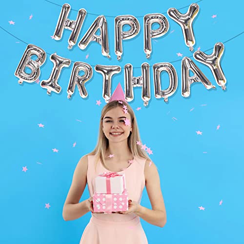 Funtoob Silver Happy Birthday Balloons Banner Happy Birthday Sign Letter Balloons 16 Inch Happy Birthday Balloon For Boys Girls Adults Happy Birthday Foil Balloons Happy Birthday Decorations #TOP7