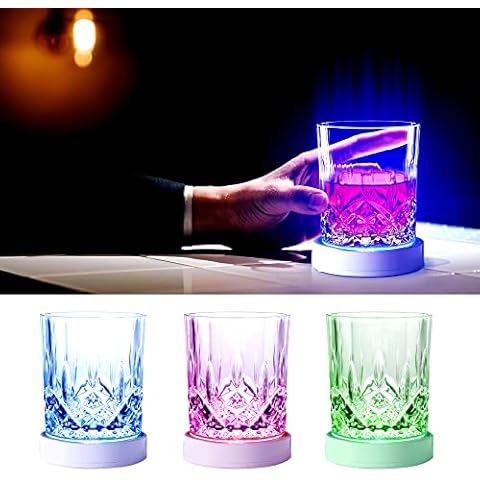 Paysky Whiskey Glass with Luminous Light Experience the Atmosphere of the Bar and Launch a Carnival Party at Home Cover