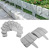 bordado en piedras cursos [ Aspecto de piedra ] Borde de cama de plástico duradero con aspecto de piedra natural: la imitación de piedra añade un toque decorativo a su jardín y emana un sutil encanto.