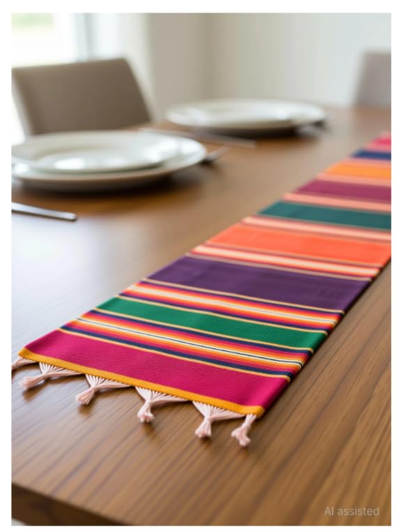Image of Cottontal Pure Cotton Washable Reversible Dari Patti Dinning Patti Striped Carpet Bhojan /Bhoojan Patti School Patti Satranji Floor Mat Durrie Runner Jamkhana mat | 1x10 ft